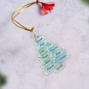 Personalized Coastal Family Christmas Tree Ornament