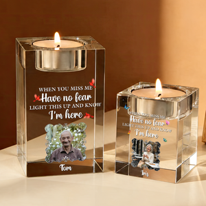 Have No Fear - Personalized Crystal Candle Holder - Memorial Gift