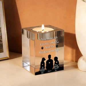 Dog Loss Memorial Personalized Crystal Candle Holder