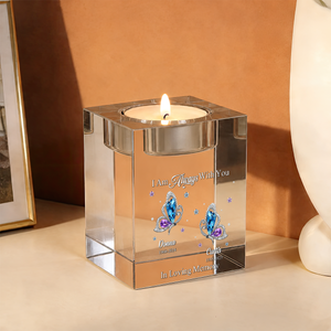 Cardinal Memorial Personalized Crystal Candle Holder