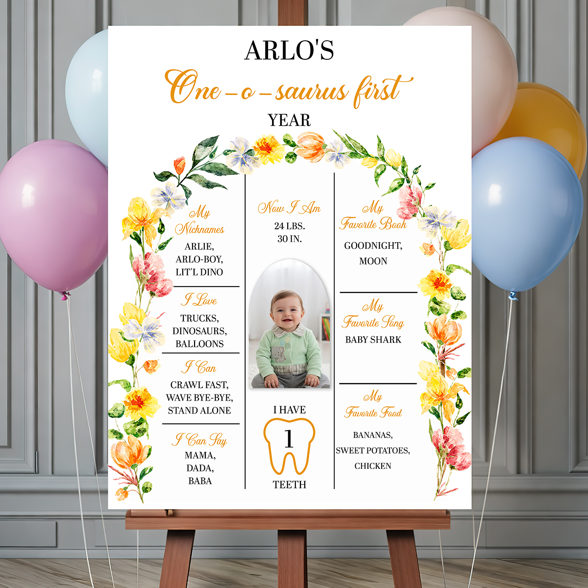 Birthday Sign Welcome To The Party - Custom Name & Photo Sign - Birthday Party Welcome Sign