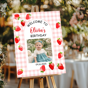 Kids Birthday Sign Welcome To The Party - Custom Name & Photo Sign - Birthday Party Welcome Sign