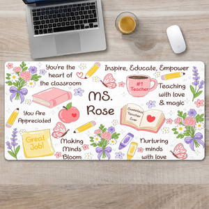Sweetest Teacher - For Coworkers, Teacher, Self Gift - Personalized Desk Mat