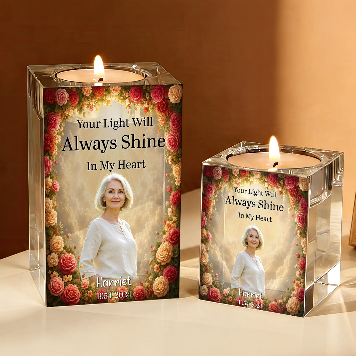 Always With You - Personalized Crystal Candle Holder