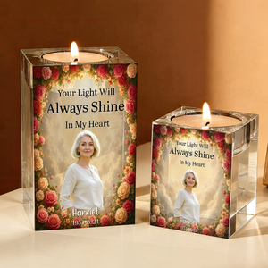 Always With You - Personalized Crystal Candle Holder