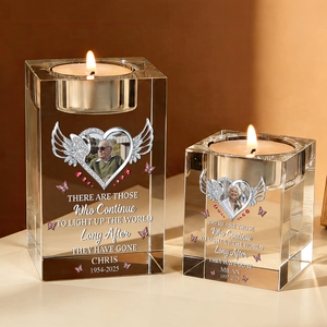 When You Miss Me Light This Up Blessing - Personalized Crystal Candle Holder