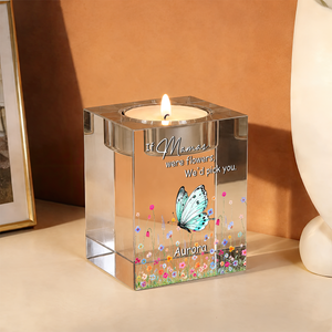 If Mama Were Flowers - Personalized Crystal Candle Holder