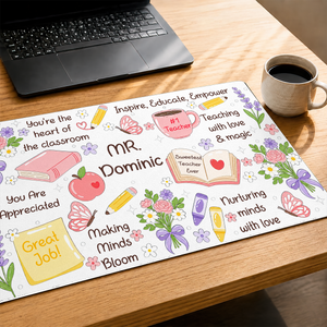 Sweetest Teacher - For Coworkers, Teacher, Self Gift - Personalized Desk Mat