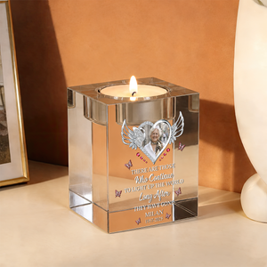 When You Miss Me Light This Up Blessing - Personalized Crystal Candle Holder
