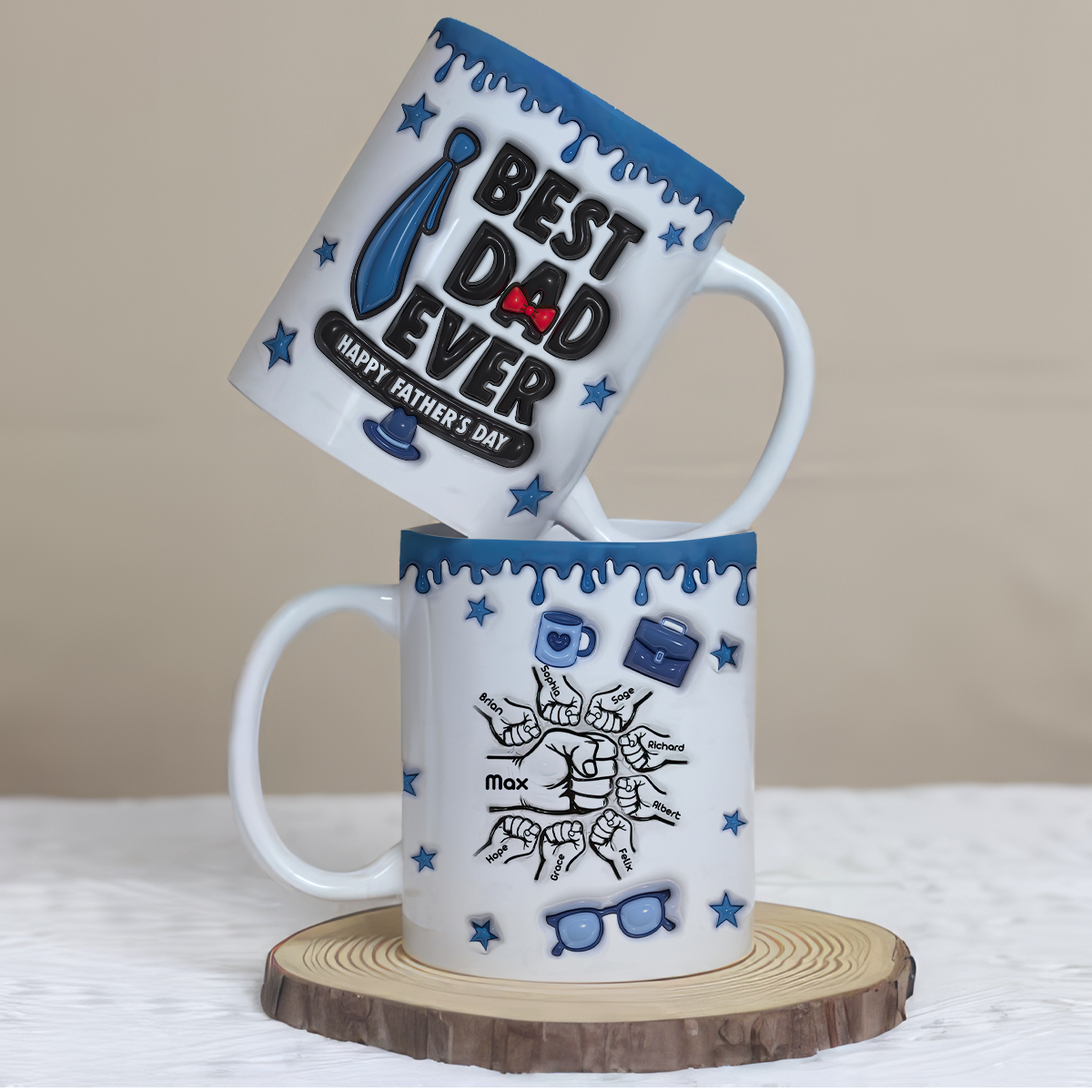 Best Dad Ever - Personalized Custom 3D Inflated Effect Mug