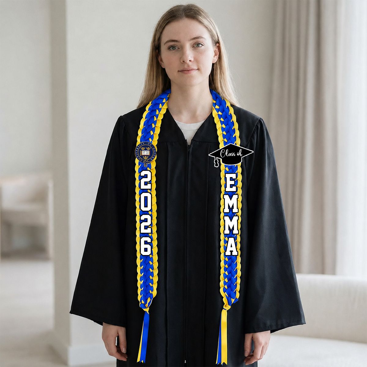2026 Graduation Lei with Name Personalized Ribbon Lei