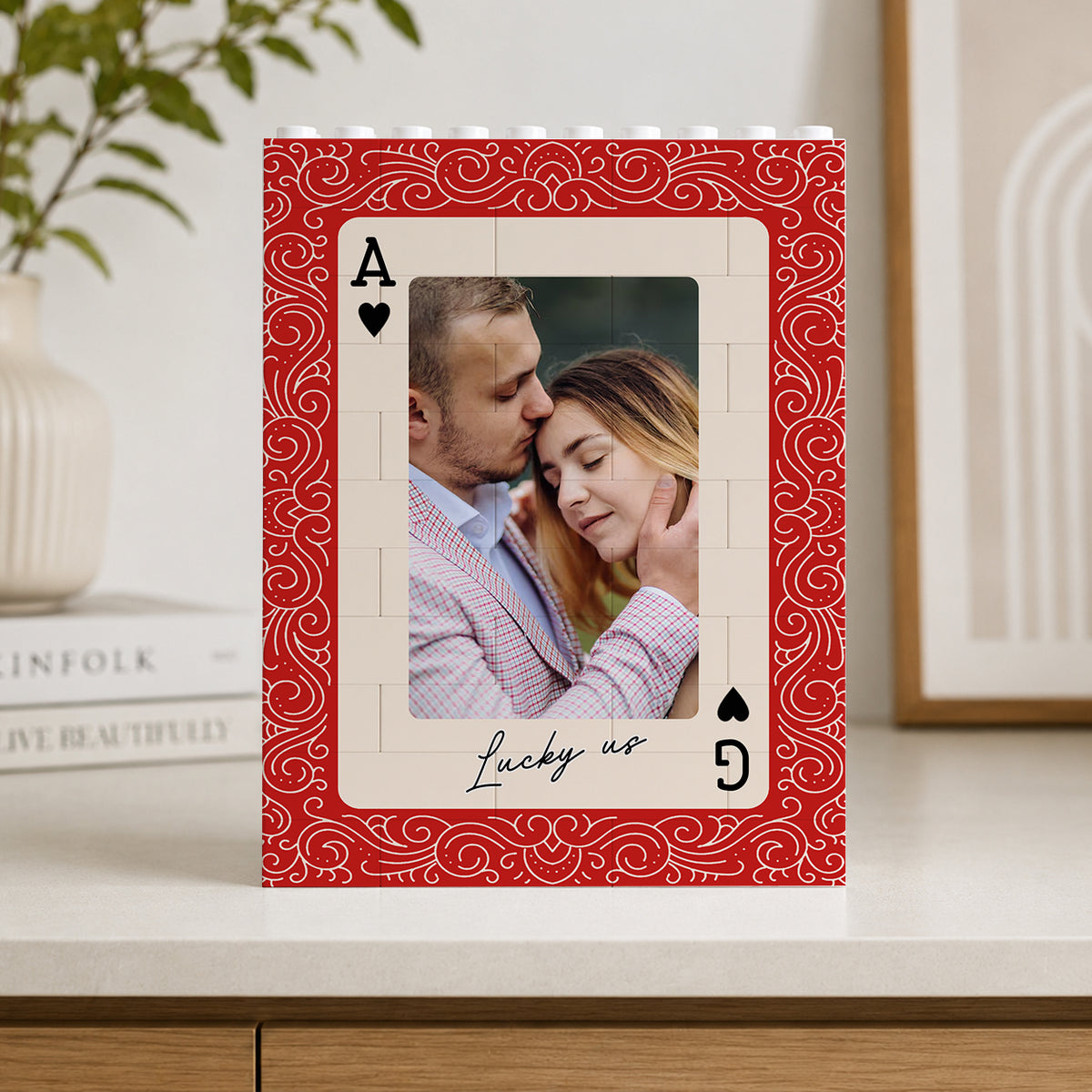 How Lucky I Am - Couple Personalized Brick Block