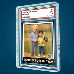 Custom Photo Toybox Figure Baseball Dream Team Family League Dad Grandpa - Personalized Custom Shaped Acrylic Plaque