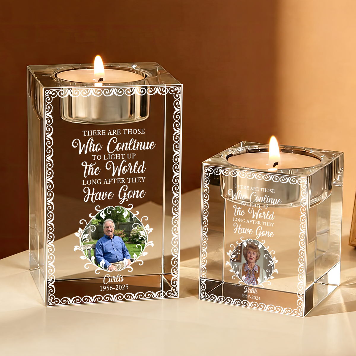 Light Up The World - Personalized Crystal Candle Holder