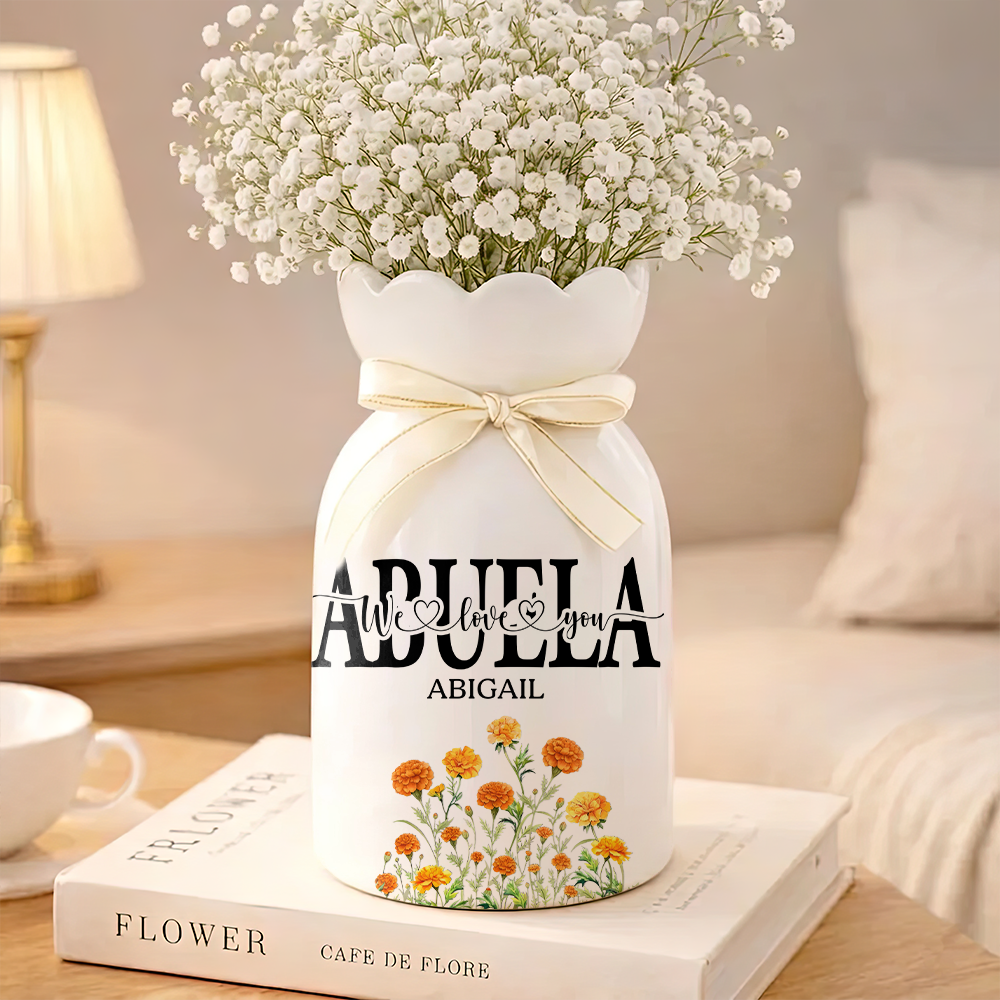 We Love You Mom - Personalized Flower Vase