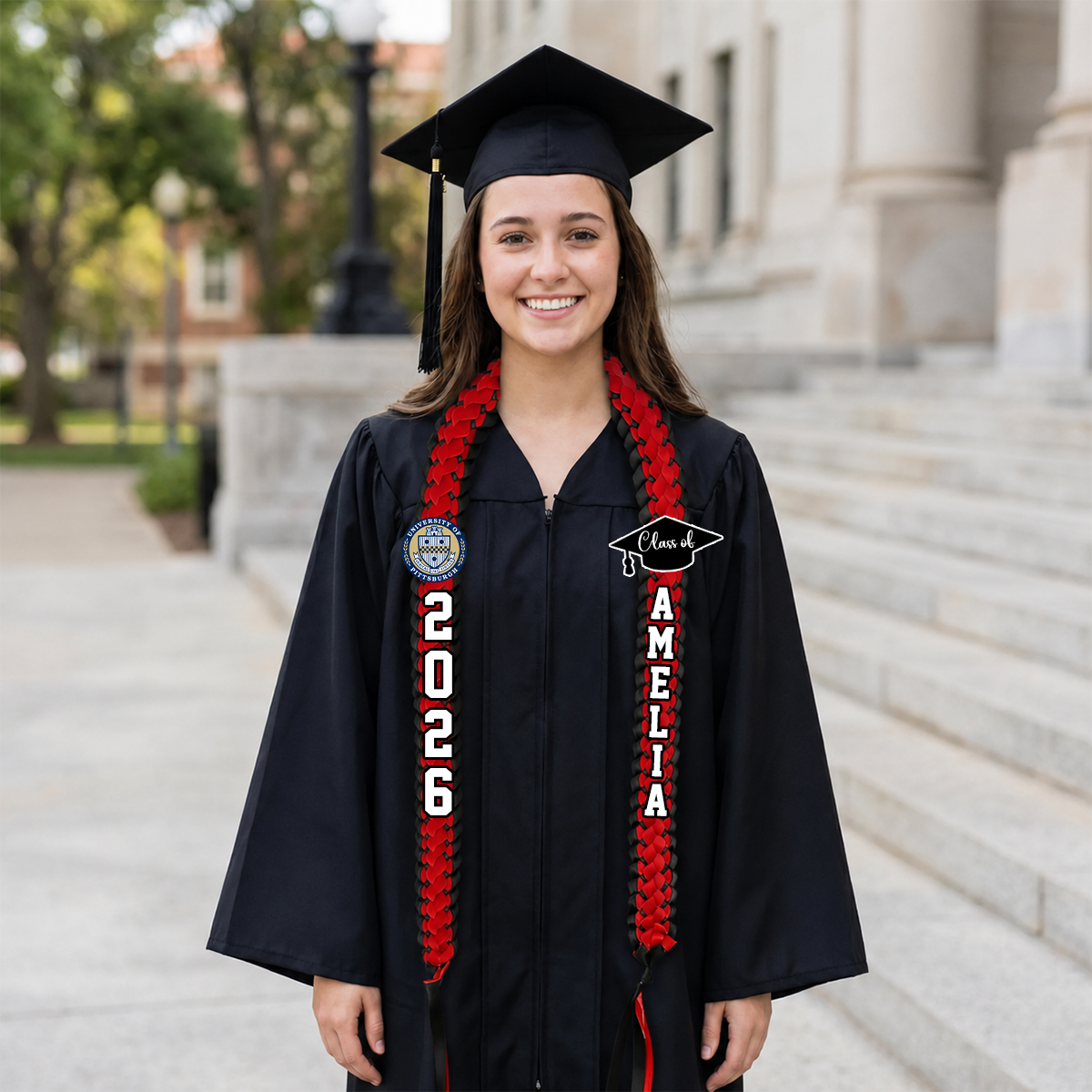 2026 Graduation Lei with Name Personalized Ribbon Lei