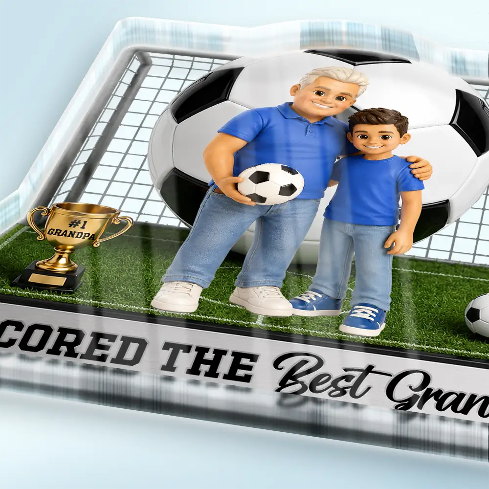 Custom Photo Toybox Figure We Scored The Best Dad - Personalized Custom Shaped Acrylic Block