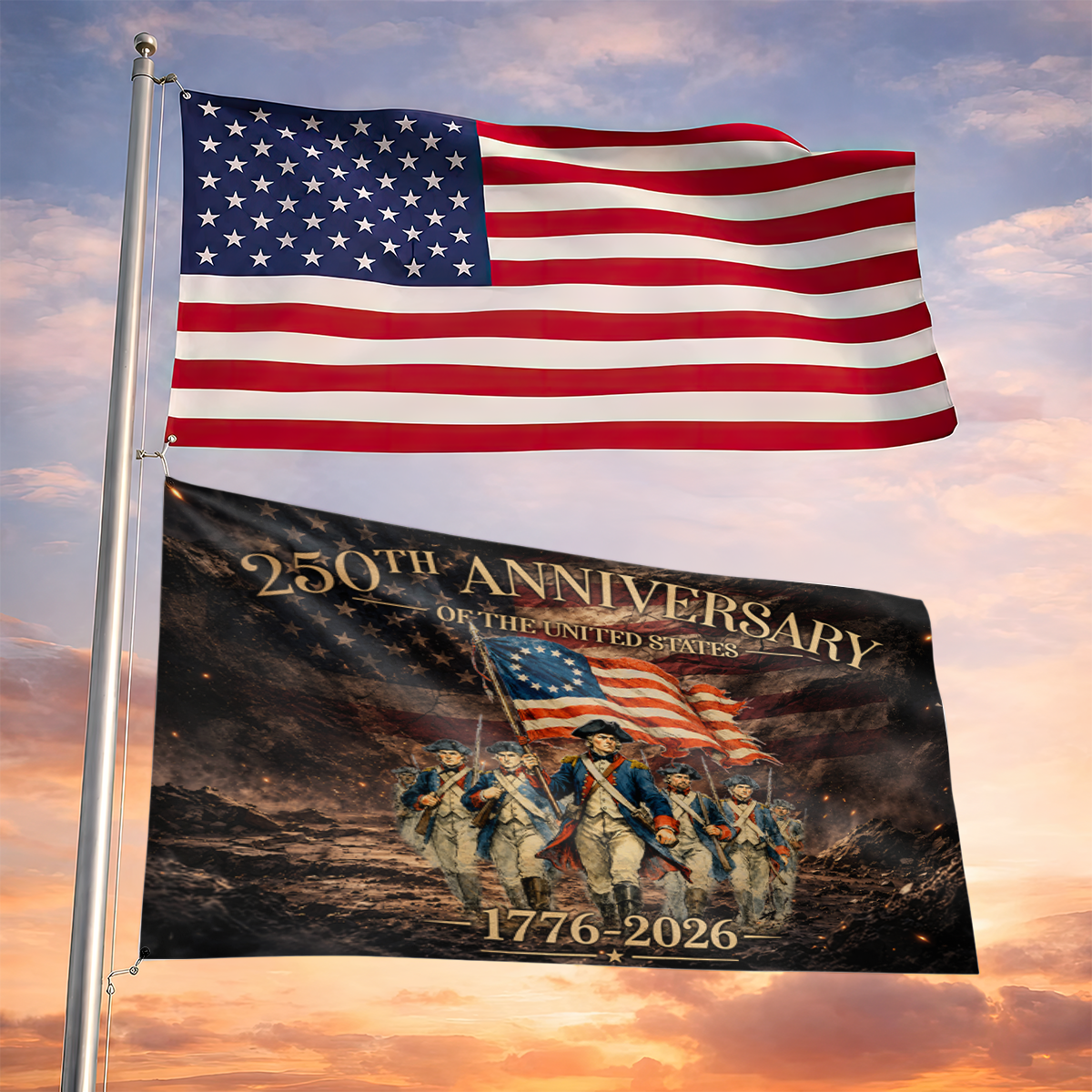 250 Years of Freedom “We The People” - Patriotic American House Flag 1776–2026