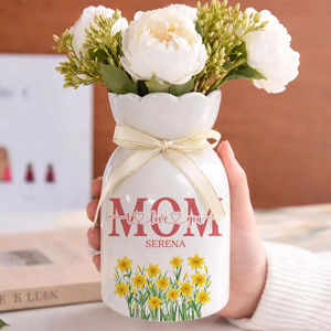 We Love You Mom - Personalized Flower Vase