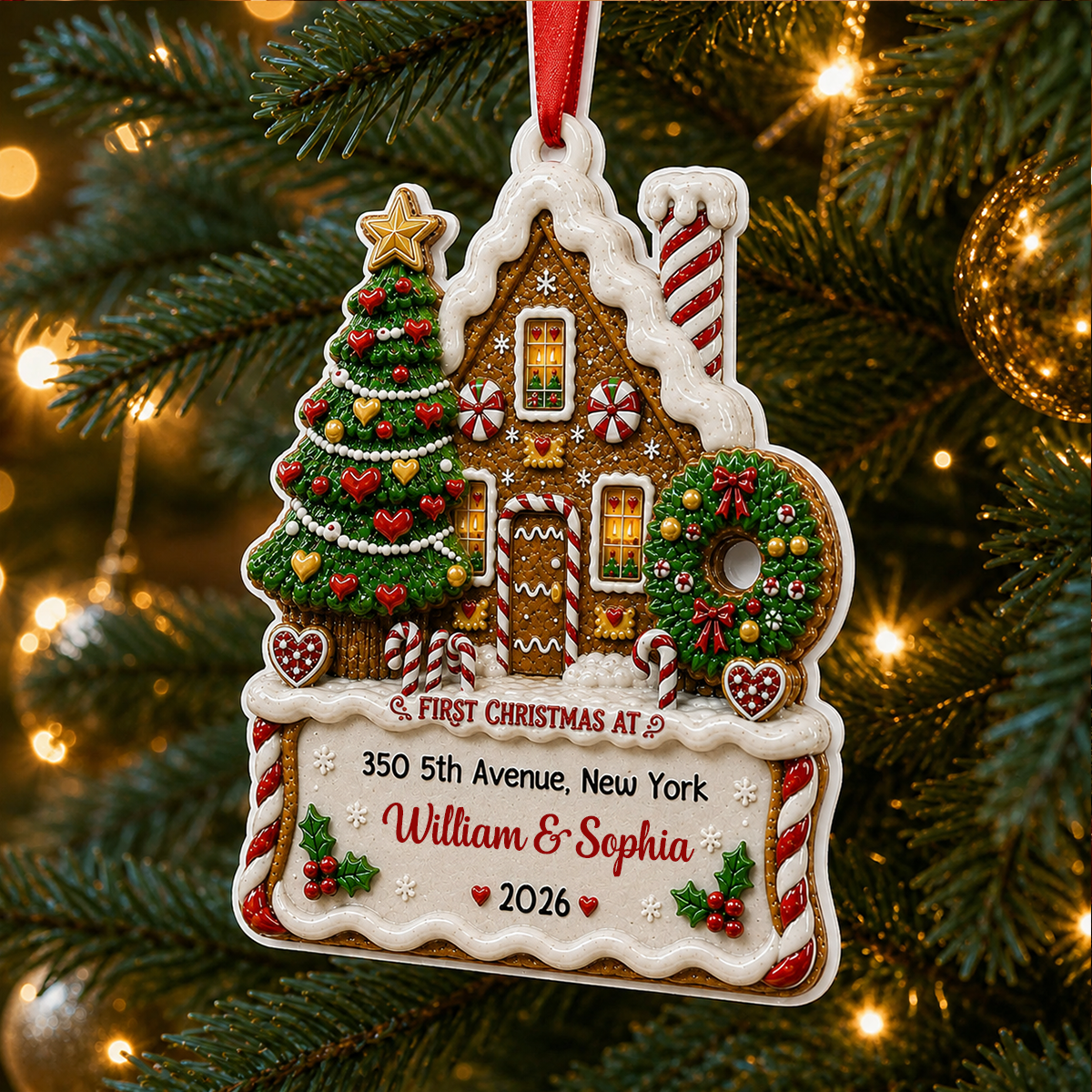 First Christmas In New Home - Real 3D Raised Ornament