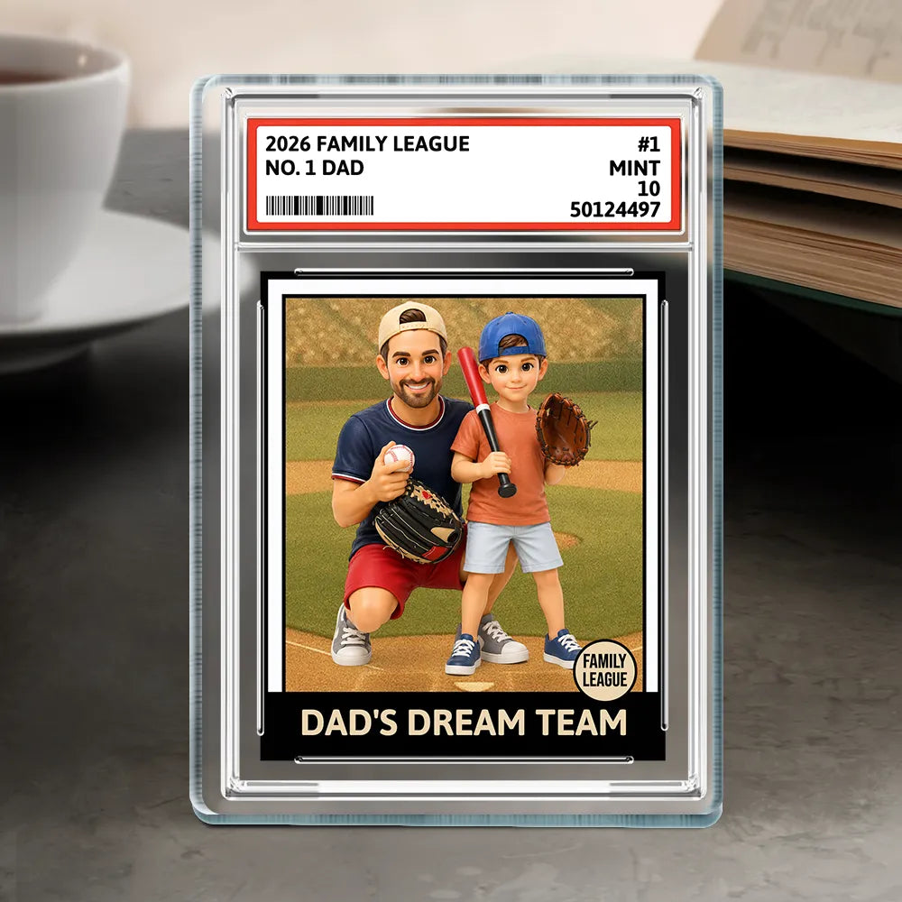 Custom Photo Toybox Figure Baseball Dream Team Family League Dad Grandpa - Personalized Custom Shaped Acrylic Plaque