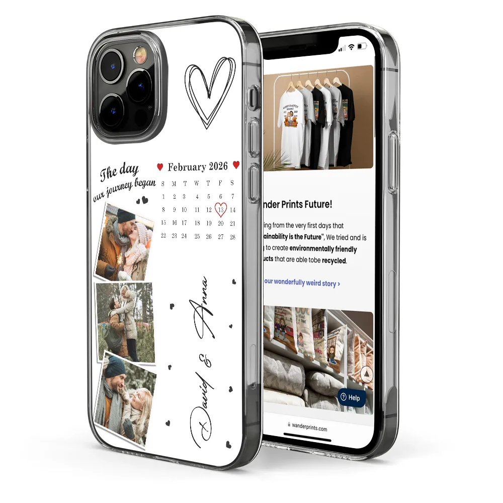 Custom Photo Calendar The Day Our Journey Began - Gift For Couples - Personalized Clear Phone Case MK3_e83455a6-64a0-4296-a51a-7e5307320f6c.png