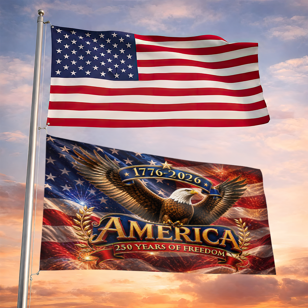 250 Years Birthday America - House Flag United States
