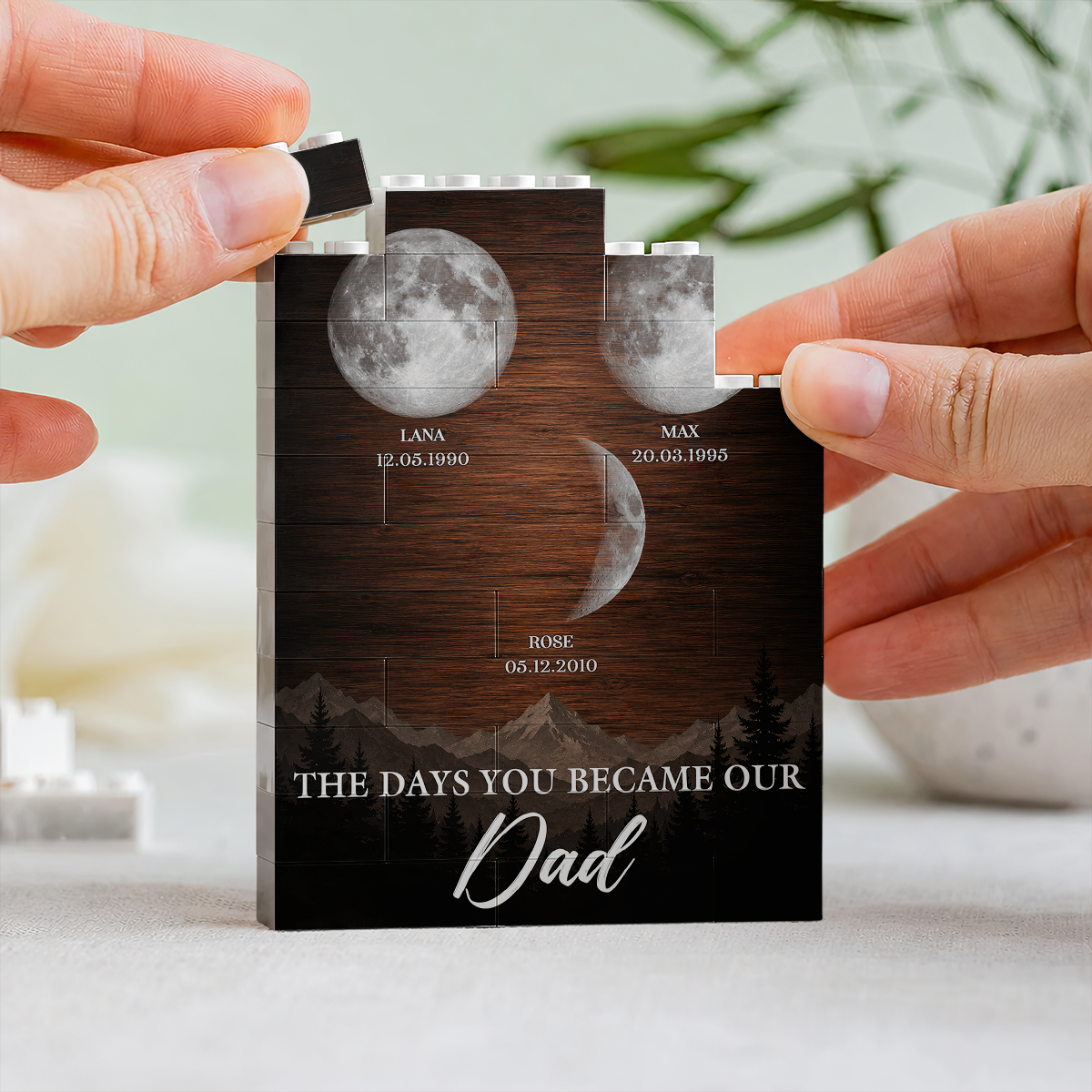 The Day You Became My Dad Personalized Brick Block
