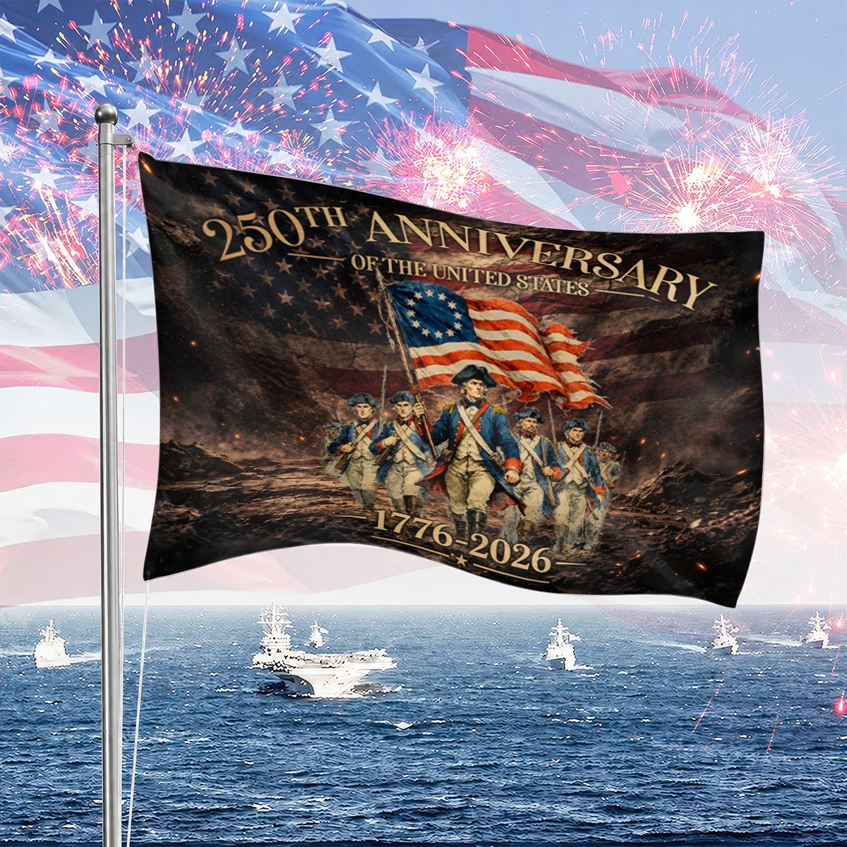 250 Years of Freedom “We The People” - Patriotic American House Flag 1776–2026