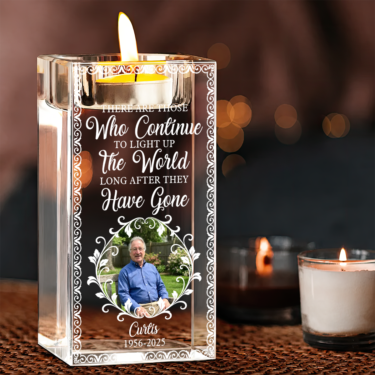 Light Up The World - Personalized Crystal Candle Holder
