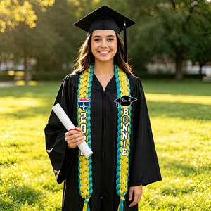 2026 Graduation Lei with Name Personalized Ribbon Lei