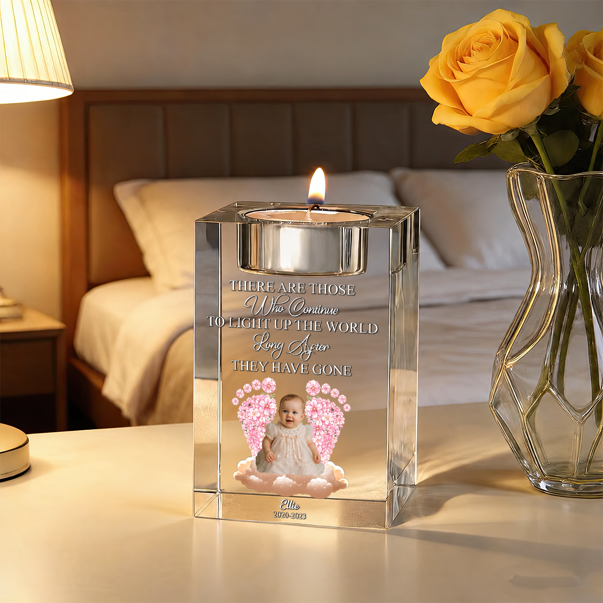 I Am Always With You Baby Loss Personalized Crystal Candle Holder