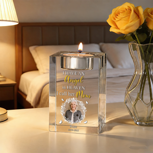 I Am Always With You Angel Personalized Crystal Candle Holder