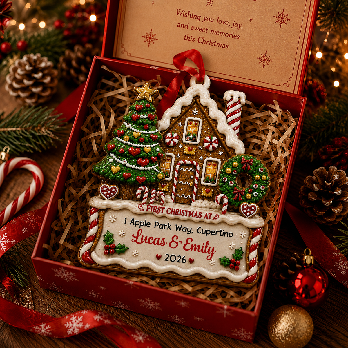 First Christmas In New Home - Real 3D Raised Ornament