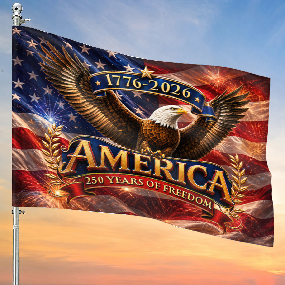 250 Years Birthday America - House Flag United States