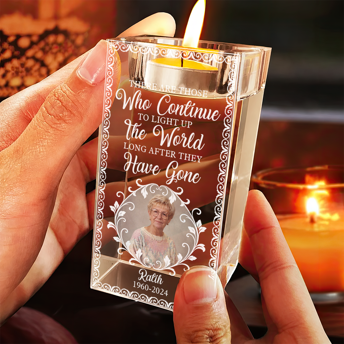Light Up The World - Personalized Crystal Candle Holder