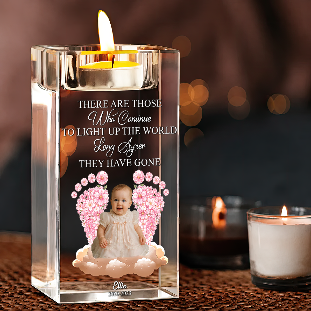 I Am Always With You Baby Loss Personalized Crystal Candle Holder
