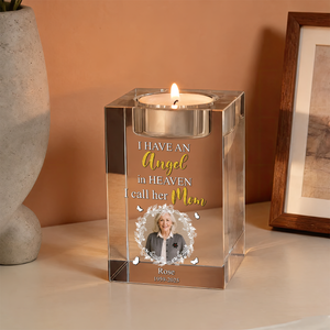 I Am Always With You Angel Personalized Crystal Candle Holder