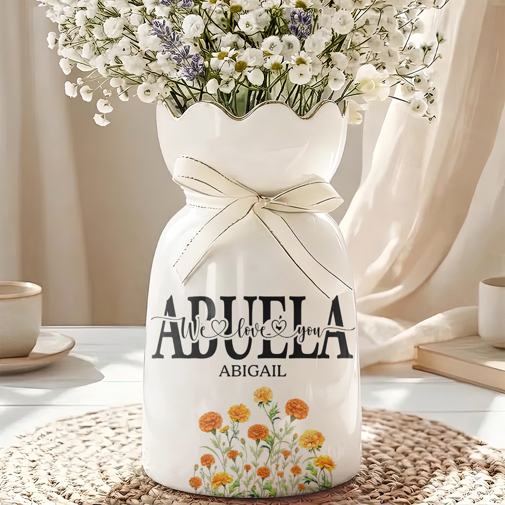 We Love You Mom - Personalized Flower Vase