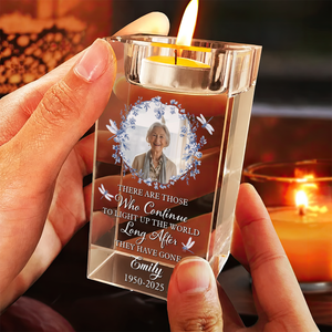 When You Miss Me Have No Fear Blue Jay - Personalized Crystal Candle Holder