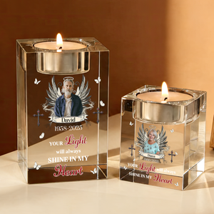 Personalized Crystal Candle Holder - Memorial Gift