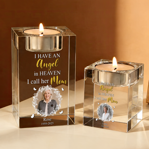 I Am Always With You Angel Personalized Crystal Candle Holder