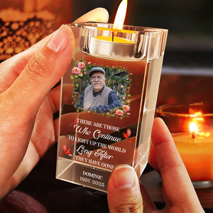 Light Up The World - Personalized Crystal Candle Holder - Memorial Gift