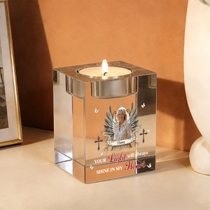 Personalized Crystal Candle Holder - Memorial Gift