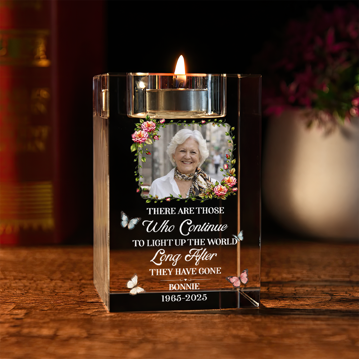Light Up The World - Personalized Crystal Candle Holder - Memorial Gift