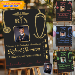 Graduation Nurse Photo Personalized Welcome Sign Party MKADS1_be2729a6-2d61-4923-b6aa-e2be5395d12f.png