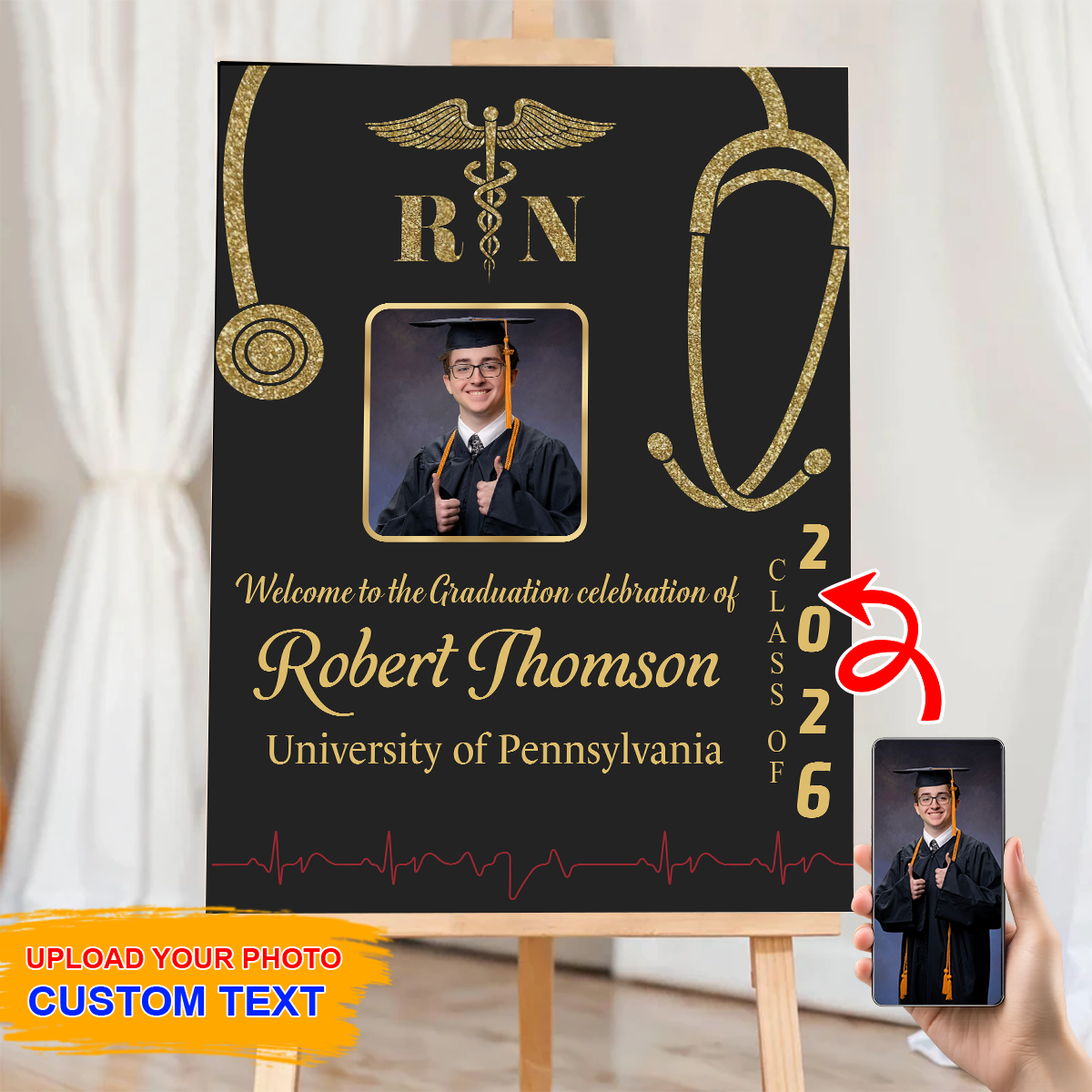 Graduation Nurse Photo Personalized Welcome Sign Party MKADS2_4b36d038-4c6d-459b-bc36-499a45e1d391.png