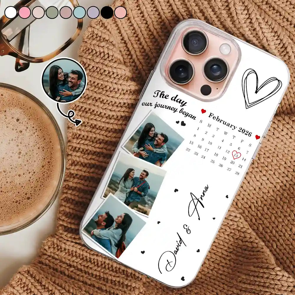 Custom Photo Calendar The Day Our Journey Began - Gift For Couples - Personalized Clear Phone Case MKDEF_1_38a0d8e4-8cca-49da-9e47-91563bd4d470.jpg