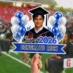 Custom Face Congrats Graduation - Face Fan Grad Gifts