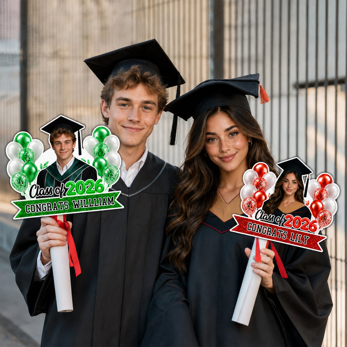 Custom Face Congrats Graduation - Face Fan Grad Gifts